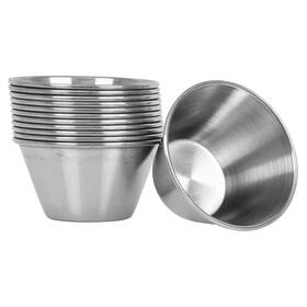 Tezzorio 780847776299 12 Pack 3 Oz Sauce Cups Commercial Stainless Steel Dipping Ind