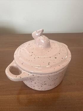 Lid-6957 The Bake Shop By Master Class Pink Ramekin With Bunny Lid-master
