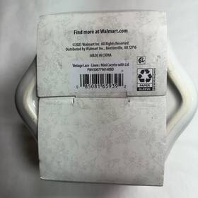 Pw45007796140bd The Pioneer Woman Vintage Lace Snowflake Ceramic 0.5 Quart Square Cocotte Lid 2pc