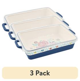 Pw54968818141e2 The Pioneer Woman Ceramic 7x10 Baker Baking Dish With Lid Keepsake Floral 3 Pack