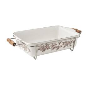 Pwd519709304002 The Pioneer Woman Agatha Baker With Stand Brown Floral 2 Piece Set