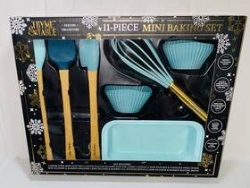 Thyme & Table 196557043956 New And Festive Collection 11 Piece Teal Mini Silicone Baking Set