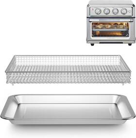 Toenman 445011432496 Stainless Steel Baking Tray Pan And Air Fryer Basket Compatible With Cuisinart A