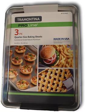 13x9.5in Tramontina 016017130289 3 Pack Baking Sheets Restaurant Grade Brand New - Free Ship
