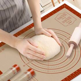 Treaso 710436744477 Silicone Pastry Mat 16x24 Extra Large Dough Rolling Pizza Cookie Sheet