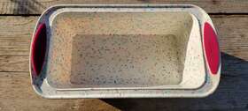 05118657 Trudeau Confetti Structured Silicone Rectangular Loaf Pan White Multi Color