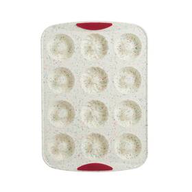 05120071 Trudeau Structure Silicone 12 Cavity Decorated Donut Pan Confetti/fuchsia