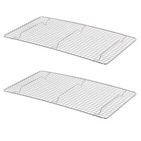 Update-gsp-pg1018-2 Truecraftware Set Of 2 Full Size Rectangular Chrome-plated Wire Pan Grate 10x 18 -fits