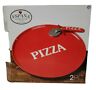 Ttu-58124 Kitchen Espana Lifestyle Pizza Mat And Cutter Handcrafted Red Farmhouse