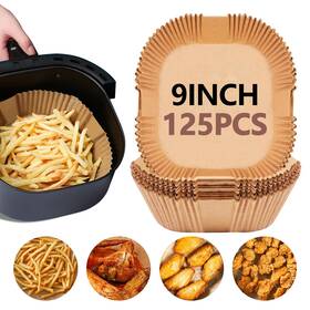 Ubeesize 840322305410 9 Inch Air Fryer Paper Liners 125 Pcs Parchment Disposable P