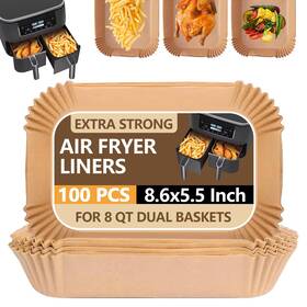 Ubeesize 840322306370 Air Fryer Paper Liners Disposable For Ninja 100 Pcs Non Stick Parchment Pape