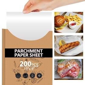Aq-ypz200wt-ub Ubeesize 200pcs Thickened Precut Parchment Paper Sheets 9 13 In Heavy Duty Non-toxic