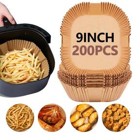 Ub-zgz02 Ubeesize 9-inch Air Fryer Parchment Liners - 200 Pack Square Non-stick Dispo