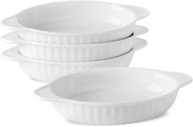 Uibfcwn 313114563560 Ceramic Au Gratin Baking Dishes Set Of 4 Oval Dish