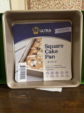 Ultra Cuisine 850029249122 Diamond Collection 8 Inch X8 X2 Square Cake Pan Pfoa And Ptge Free