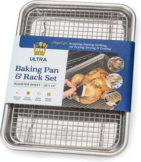 Ultra Cuisine 860002955551 Quarter Sheet - Rack And Pan Set Most Popular Aluminum
