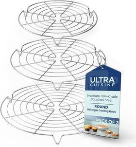 Ultra Cuisine 860005833740 3 Set Round Cooling Racks For Cooking And Baking Oven Dishwa Ultra Cuisine 860005833740 3 Set Round Cooling Racks For Cooking And Baking Oven Dishwa