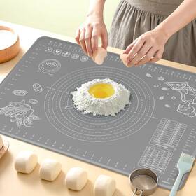 Ultrakeno 743711479023 24x16 Extra Thick Silicone Pastry Mat Dough Rolling With Measurement