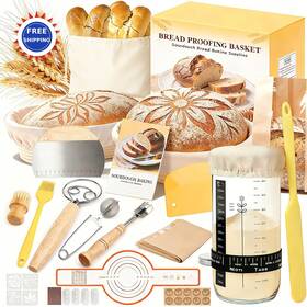 Tl001 Umite Chef Starter Kit Round And Oval Banneton Bread Proofing Basket Supplies Sourdough Sling