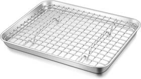 Unb 744759305459 Stainless Steel Toaster Oven Tray And Rack Set Broiler Pan 10.5x8x1 Inch