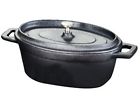 Unbranded 2 Cast Iron Oval Individual Baking Pans With Lids Handles Casserole Desserts 748774408232