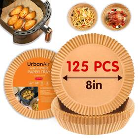Urbanair 790566997707 8-inch Round Air Fryer 125pcs Paper Liners For Easy Cleanup - Non-stick Heat-re