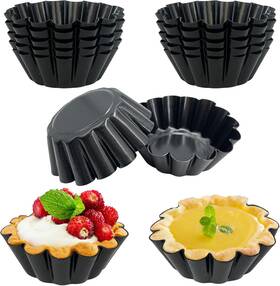 Urxirha 313037040087 14pcs Egg Tart Molds Non Stick Mini Pans 2.6-inch Fluted Pie Fo