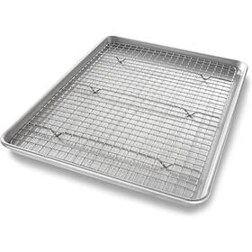 Usa Pan 854776005581 Bakeware Half Sheet Baking Bakeable Nonstick Cooling Rack Set Metal