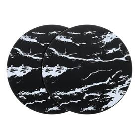 Uxcell 636939223984 2pcs Induction Cooktop Protector Mats Marble Pattern Black