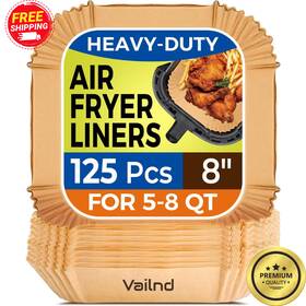 Vailnd 614141847990 125-pack Square Air Fryer Parchment Paper Liners 8-inch Non-stick Vailnd 614141847990 125-pack Square Air Fryer Parchment Paper Liners 8-inch Non-stick