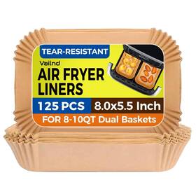 V125-re8 Vailnd Air Fryer Paper Liners Disposable 125pcs 8x5.5 Inch Rectangle Parchment P