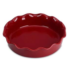 Vancasso 941718501431 10.5 Inch Stoneware Pie Quiche Pan 60 Oz. Red 1.8 Qt