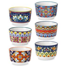 Vc-simi-rmk-06 Vancasso 6 Oz Ramekins Oven Safe Set Of Bohemian Creme Brulee Colo