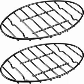 Hjkj-9903 Vankutl 2 Pack Oval Roasting Rack - 12 Inch Black Cooling With Integrated Feet Ena
