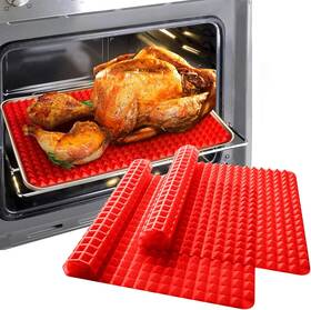 Veasaers 445023362385 2 Pack Silicone Baking Mats Non-stick Oven And Bbq Cooking Sheets 16 Inch X11 Red