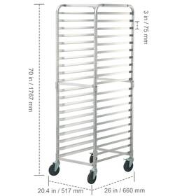 Vevor 840349937694 Bun Pan Rack 20-tier Commercial Bakery Racks With Brake Wheels Aluminum Rackin Vevor 840349937694 Bun Pan Rack 20-tier Commercial Bakery Racks With Brake Wheels Aluminum Rackin