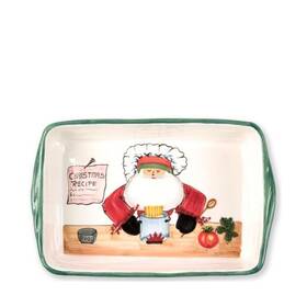 Vietri 663698411468 Old St. Nick Rectangular Baker With Chef Christmas Oven Baking Dish Eart