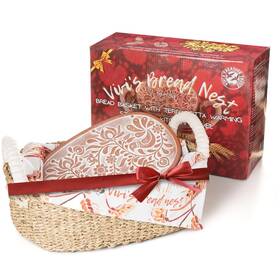 Vivis Treasure Trove 198715278743 Bread Warmer Basket With Stone And Cotton Towel Baskets For Ser Vivis Treasure Trove 198715278743 Bread Warmer Basket With Stone And Cotton Towel Baskets For Ser