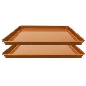 Volar 720441963183 Set Of 2 Nonstick Copper Cookie Sheet And Coating Baking Pan For Cooki Volar 720441963183 Set Of 2 Nonstick Copper Cookie Sheet And Coating Baking Pan For Cooki