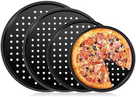 Vruomi 719031886117 4pcs Pizza Pan With Holesnon-stick Panperforated Trayround