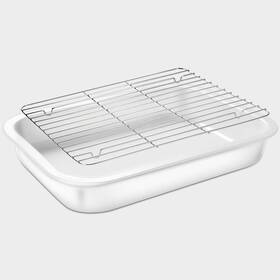 Wagensteiger 809552933611 Ceramic Roasting Pan Baking Dish With Stainless Steel Rack Non Stick Chicke