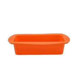 Wah Tah Trading 098338900291 Prime Cook Silicone Rectangular Cake/loaf Pan Orange 2 Lbs