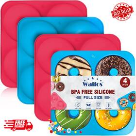 Walfos 313040848892 Full Size Silicone Donut Mold - 4in Pan Big Non-stick Fo