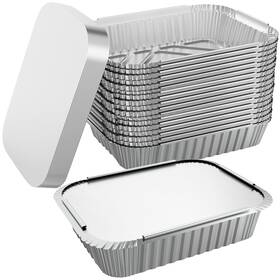 Wb2401181300 Wanbao 50 Pack 8.3 Inch X6.2 Disposable Tin Foil Pans With Lids 2.25lb Aluminum