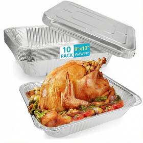 Aq-xxhg10119-wy Wawiny Extra Deep Aluminum Foil Pans 10pack With Lids For Baking Roasting Catering