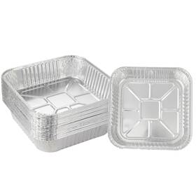 Waytiffer 909956384306 10pack 8 X Aluminum Foil Pans Disposable Heavy Duty Square Baking Cake Pan Coo