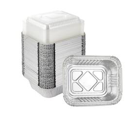 Waytiffer 909956385112 5.5 Inch X 4.5 100pack Disposable Takeout Pans With Clear Lids 1lb Capacity A