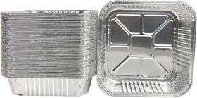 Wayti-fp-8in Waytiffer 50pack- 8 X Aluminum Foil Pans Disposable Heavy Duty Square 50 Pack Silver