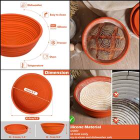 Wa22058 Webake Silicone Bread Proofing Basket Collapsible Sourdough Baking Supplies Bowl