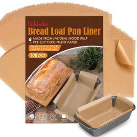 Wa25014 Webake Unbleached Parchment Paper Loaf Pan Liners For Baking Bread 9x5 1lb 1 Wa25014 Webake Unbleached Parchment Paper Loaf Pan Liners For Baking Bread 9x5 1lb 1